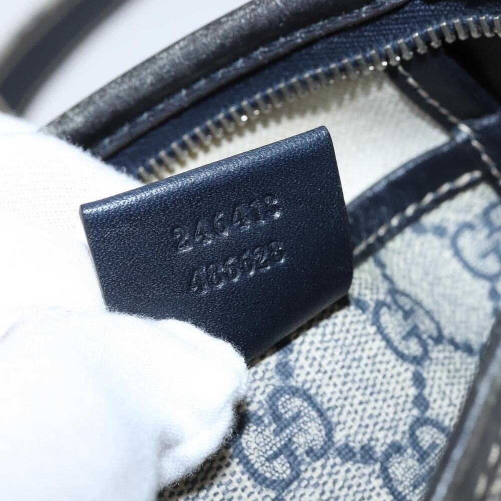 GUCCI GG Supreme Sherry Line Shoulder Bag PVC Navy Silver 246413 Auth 150735 - Picture 12 of 16